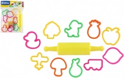 Vykrajovátka na modelínu NARA s plastovým válečkem - 11 ks