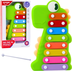 Cymbálky pro děti – dinosaurus, zelené, 8 tónů