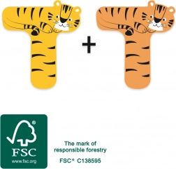 Dřevěné písmeno T s tygrem small foot