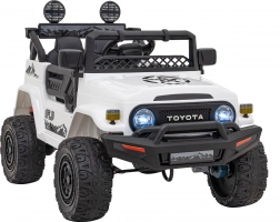 Elektrické autíčko Toyota FJ Cruiser pro děti s dálkovým ovládáním, 4x4, LED a EVA koly – Bílá