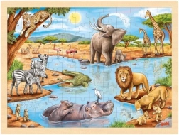 Dřevěné puzzle Africká savana 96 dílků Goki