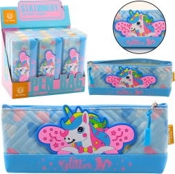 Přístroj na psací potřeby s jednorožcem modrý