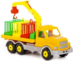 Nákladní auto se sklápěcím jeřábem a přepravou zvířat 47 cm