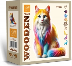 Dřevěné puzzle Duhová kočka 250 dílků