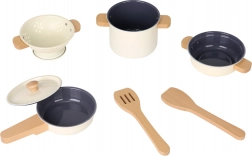 Sada dětského kovového nádobí 7 dílů, bílé provedení