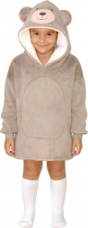Hřejivá mikinová deka s kapucí medvěd pro děti 3–6 let Cozy Noxxiez