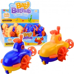 Natahovací hračka do koupele ponorka žluto-modrá