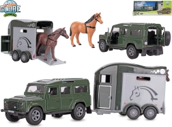 Kids Globe Farming Land Rover s přívěsem pro koně pull-back