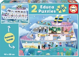 Educa puzzle Outside, Inside – výletní loď 2×100 dílků