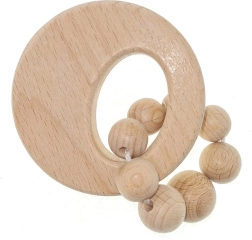 Hess kulaté chrastítko přírodní s kuličkovým kroužkem