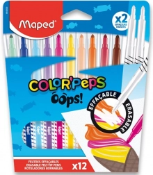 Fixy MAPED Color’Peps Oops 12 barev + 2 zmizíky