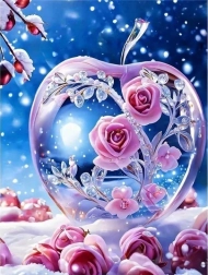 Diamentová mozaika - skleněné jablko