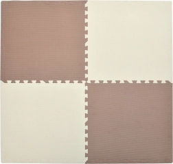 Pěnová podložka HUMBI 120 × 120 cm – velké voděodolné puzzle, bezpečné pro děti, krémová a měděná, 4 ks