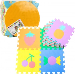 Měkká pěnová edukativní podložka EVA – ovoce a sladkosti, 16 dílů