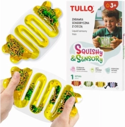 Senzorický mačkací míček s tekutinou žlutý