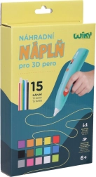 Náhradní náplně do 3D pera WIKY – sada 15 barev (3 m)