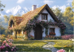 puzzle chata v údolí 100 xl dílků