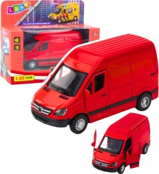 Kovová dodávka červená 1:32 se světly a zvuky