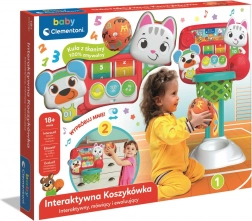Interaktivní basketbalový koš pro děti s kotětem a medvídkem CLEMENTONI (polský jazyk)