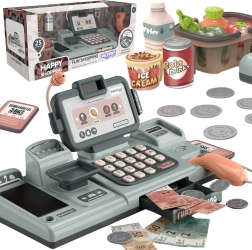 Dětská pokladna s váhou, skenerem a košíkem pro hru na obchod