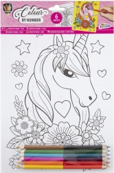 Grafix malování podle čísel s pastelkami zvířátka