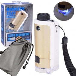 Kapesní kovový mikroskop pro děti 100x–250x s LED