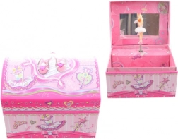 Růžová hrací šperkovnice s baletkou
