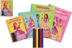 Princezny – omalovánky a aktivity 4 sešity + pastelky CZ/SK