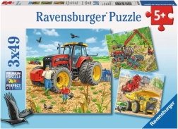 Ravensburger puzzle velké stroje 3x49 dílků