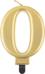 Zlatá dortová svíčka číslo 0