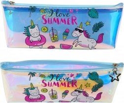 Holografický dívčí penál s motivem Jednorožce na léto
