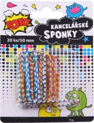 Pruhovaná kancelářská sponka 20 ks, 50 mm