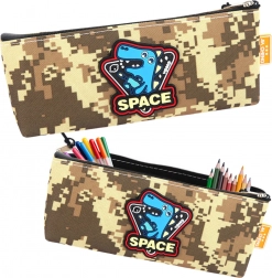 Kosmický dinosaurus pouzdro na tužky khaki 20x8 cm