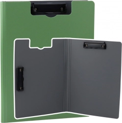 Deska s krytem a dvěma klipy A4 zelená
