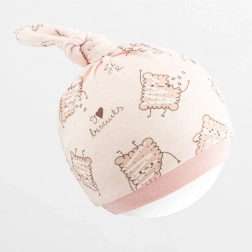 kojenecká bavlněná čepička new baby biscuits růžová