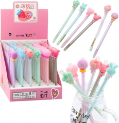 Gelové pero s gumou a dekorativní uzávěrem