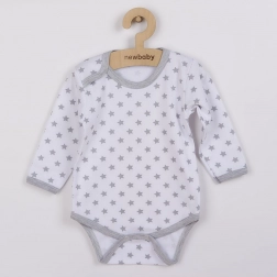 Kojenecké body New Baby Classic šedé s hvězdičkami