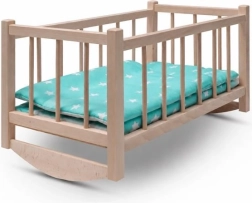 Baby Mix dřevěná kolébka/postýlka pro panenky s povlečením