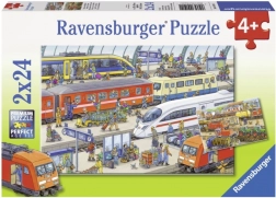 Puzzle Rušné vlakové nádraží 2x24 dílků Ravensburger