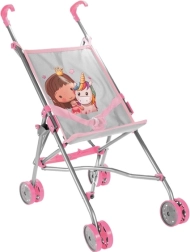 Kočárek pro panenky parasolka Unicorn Grey, skládací