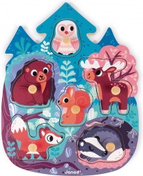 janod dřevěná vkládačka lesní zvířátka