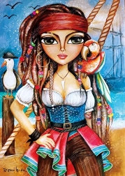 Puzzle krásná pirátka 1000 dílků