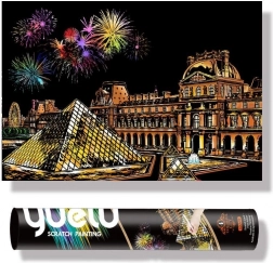 Škrabací obrázek Louvre 75x52 cm