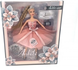 Panenka v růžových šatech 30 cm