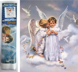 Diamantové malování Andílci 30 × 40 cm