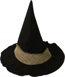Čarodějnický klobouk pro dospělé s jutovým páskem