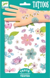 Djeco dočasná tetování s květinami (2 archy)