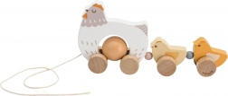 VIGA PolarB Dřevěná Slepice s Kuřátky na Tahání