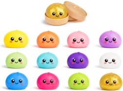 Kawaii squishy knedlíček v napařovacím košíčku (antistresová mačkací hračka) - 1 kus
