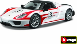 Kovový model auta 1:24 Porsche 918 Weissach – bílá